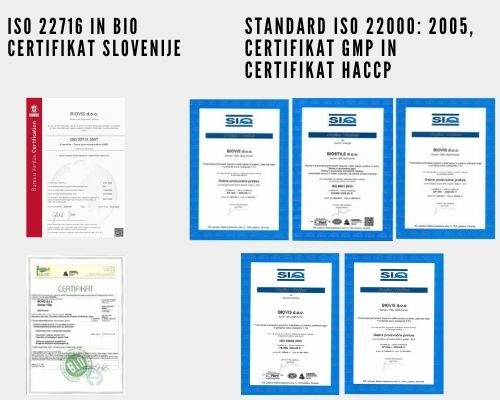 Standard ISO 22000 2005, certifikat GMP in certifikat HACCP